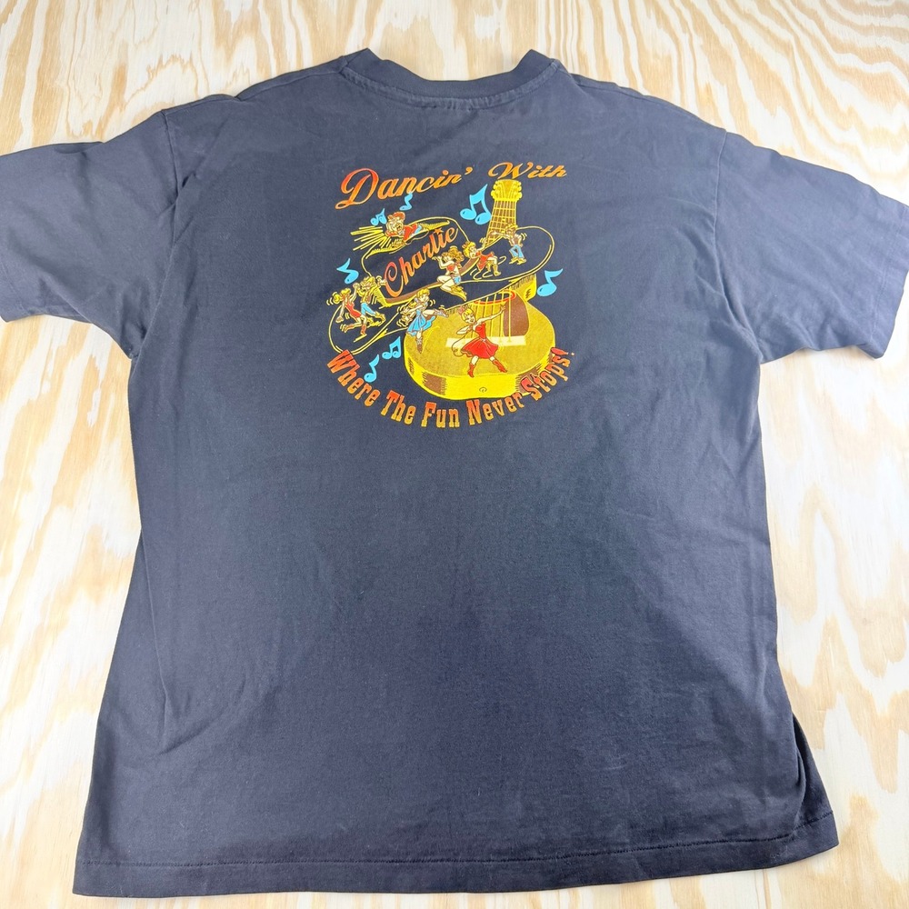 Vintage 90s Dancin With Charlie T-Shirt XL Single Stitch Made in USA Beefy-T